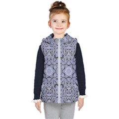 Tile Design Art Mosaic Pattern Kids  Hooded Puffer Vest by Pakrebo