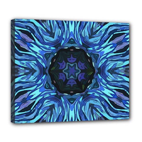Background Blue Flower Deluxe Canvas 24  X 20  (stretched)