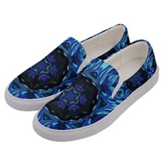 Background Blue Flower Men s Canvas Slip Ons by Pakrebo