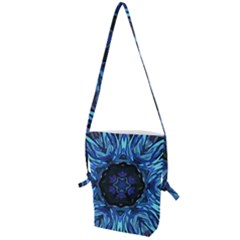 Background Blue Flower Folding Shoulder Bag