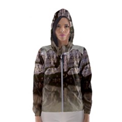 Sea Fortress Lake Reflection Sky Hooded Windbreaker (women) by Pakrebo