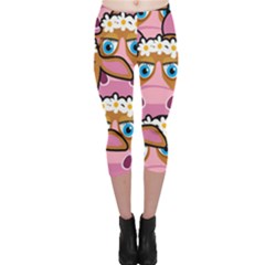 Pink Cows Capri Leggings  by ArtworkByPatrick