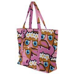 Pink Cows Zip Up Canvas Bag by ArtworkByPatrick
