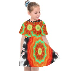 Abstract Kaleidoscope Colored Kids  Sailor Dress by Pakrebo