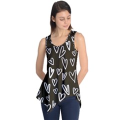 White Hearts - Black Background Sleeveless Tunic by alllovelyideas