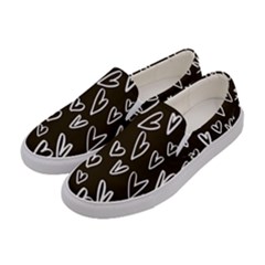 White Hearts - Black Background Women s Canvas Slip Ons by alllovelyideas