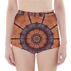 Abstract Kaleidoscope Texture High-waisted Bikini Bottoms