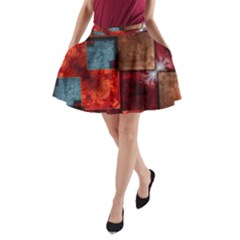 Abstract Depth Structure 3d A-line Pocket Skirt