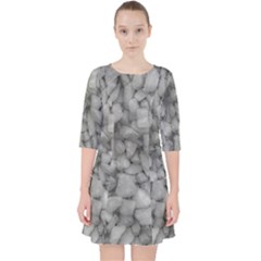 Soft Gray Stone Pattern Texture Design Pocket Dress by dflcprintsclothing