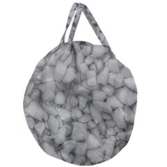 Soft Gray Stone Pattern Texture Design Giant Round Zipper Tote by dflcprintsclothing