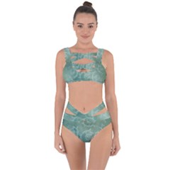 Background Green Structure Texture Bandaged Up Bikini Set 