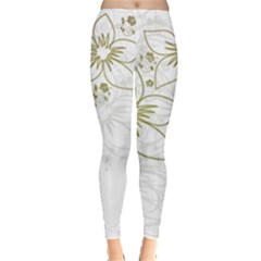 Flowers Background Leaf Leaves Leggings  by Mariart