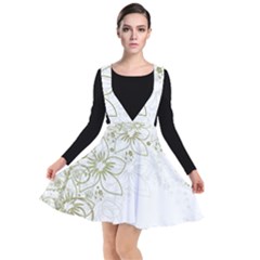 Flowers Background Leaf Leaves Plunge Pinafore Dress