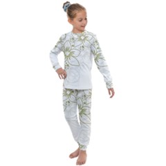 Flowers Background Leaf Leaves Kids  Long Sleeve Set 