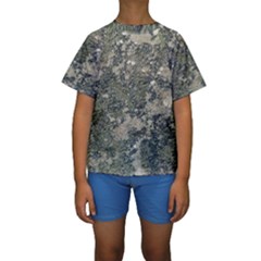 Grunge Camo Print Design Kids  Short Sleeve Swimwear by dflcprintsclothing