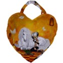Wonderful Unicorn With Fairy Giant Heart Shaped Tote View1