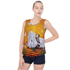 Wonderful Unicorn With Fairy Bubble Hem Chiffon Tank Top