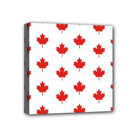 Maple Leaf Canada Emblem Country Mini Canvas 4  X 4  (stretched)