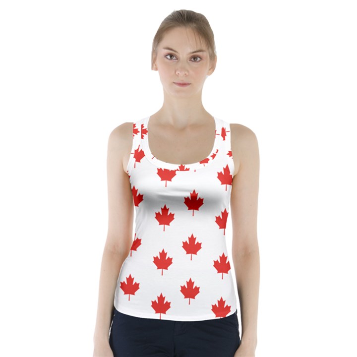 Maple Leaf Canada Emblem Country Racer Back Sports Top