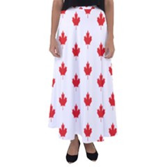 Maple Leaf Canada Emblem Country Flared Maxi Skirt