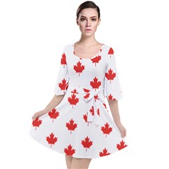 Maple Leaf Canada Emblem Country Velour Kimono Dress