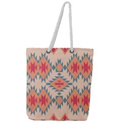 Tribal Signs 2      Full Print Rope Handle Tote (large)