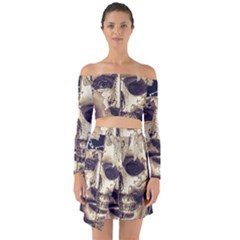 Creepy Photo Collage Artwork Off Shoulder Top With Skirt Set by dflcprintsclothing