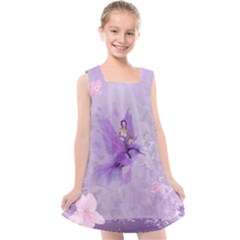 Fairy With Fantasy Bird Kids  Cross Back Dress by FantasyWorld7