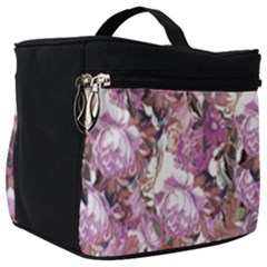 Romantic Pink Flowers Make Up Travel Bag (big) by retrotoomoderndesigns