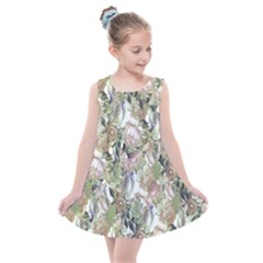 Romantic Beige Flowers Kids  Summer Dress