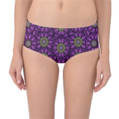 Ornate Heavy Metal Stars In Decorative Bloom Mid-waist Bikini Bottoms by pepitasart