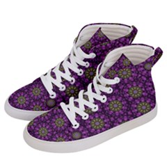 Ornate Heavy Metal Stars In Decorative Bloom Men s Hi-top Skate Sneakers by pepitasart