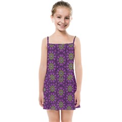 Ornate Heavy Metal Stars In Decorative Bloom Kids  Summer Sun Dress by pepitasart