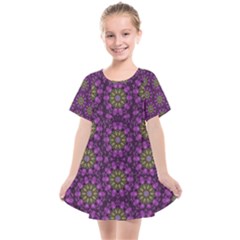 Ornate Heavy Metal Stars In Decorative Bloom Kids  Smock Dress by pepitasart