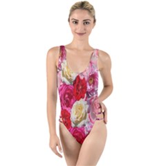 Bed Of Roses High Leg Strappy Swimsuit