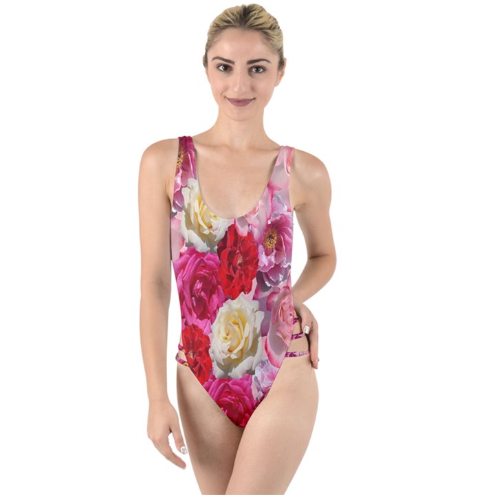 Bed Of Roses High Leg Strappy Swimsuit