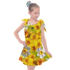 Daffodil Surprise Kids  Tie Up Tunic Dress by retrotoomoderndesigns