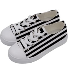 Black Stripes Kids  Low Top Canvas Sneakers by snowwhitegirl