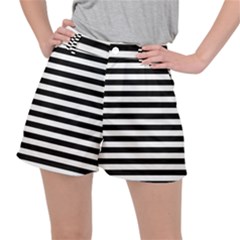 Black Stripes Stretch Ripstop Shorts by snowwhitegirl