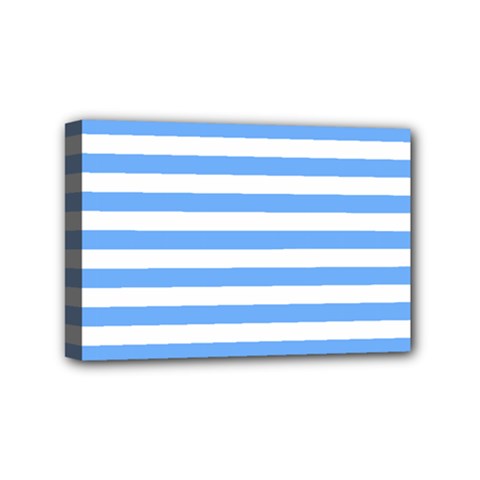 Blue Stripes Mini Canvas 6  X 4  (stretched) by snowwhitegirl