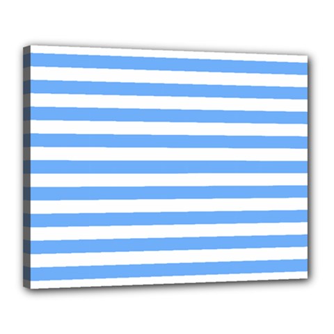 Blue Stripes Canvas 20  X 16  (stretched) by snowwhitegirl