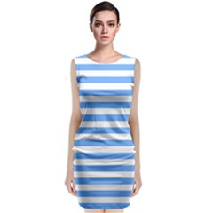 Blue Stripes Sleeveless Velvet Midi Dress by snowwhitegirl