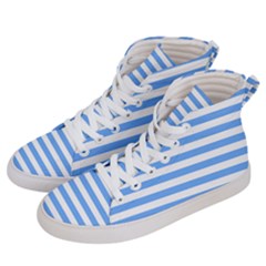 Blue Stripes Men s Hi-top Skate Sneakers by snowwhitegirl