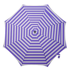 Lilac Purple Stripes Hook Handle Umbrellas (small) by snowwhitegirl
