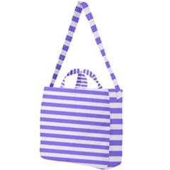 Lilac Purple Stripes Square Shoulder Tote Bag by snowwhitegirl
