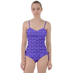 Nerdy Glasses Purple Sweetheart Tankini Set