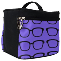 Nerdy Glasses Purple Make Up Travel Bag (big) by snowwhitegirl
