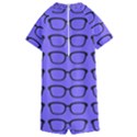 Nerdy Glasses Purple Kids  Boyleg Half Suit Swimwear View2