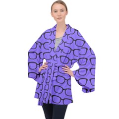 Nerdy Glasses Purple Velvet Kimono Robe by snowwhitegirl