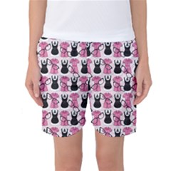 Waitress Uniform Dresses Nerdy Glasses Pattern Pink Women s Basketball Shorts by snowwhitegirl